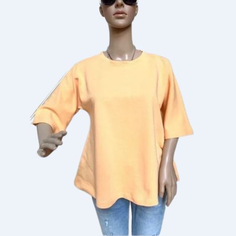 Zara orange sweatshirt with 3/4 sleeves, S